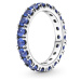 Pandora Třpytivý stříbrný prsten s modrými krystaly Eternity Timeless 190050C02 56 mm