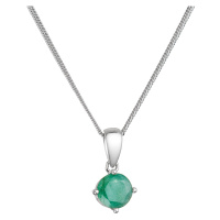 Evolution Group Stříbrný náhrdelník s pravým kamenem zelený 12080.3 emerald