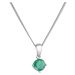 Evolution Group Stříbrný náhrdelník s pravým kamenem zelený 12080.3 emerald