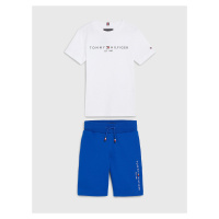 Sada klučičího trička a kraťasů v bílé a modré barvě Tommy Hilfiger