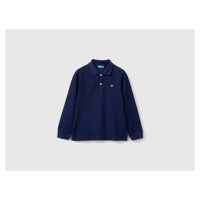 Benetton, Long Sleeve Polo In Organic Cotton