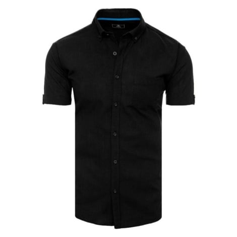 D Street Pánská košile s krátkým rukávem Hodd černá Černá