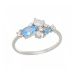 Dámský stříbrný prsten s modrými zirkony STRP0382F