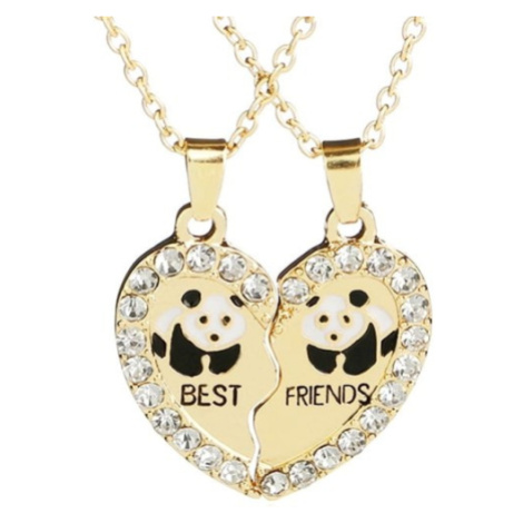 Camerazar Dámský náhrdelník Panda Best Friends se zlatým přívěskem, zdobený zirkony, délka řetíz