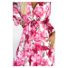 Růžové květinové midi šaty