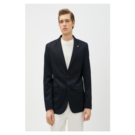 Koton Basic Blazer Jacket with Brooch Detailed Buttons, Pockets and Slim Fit.
