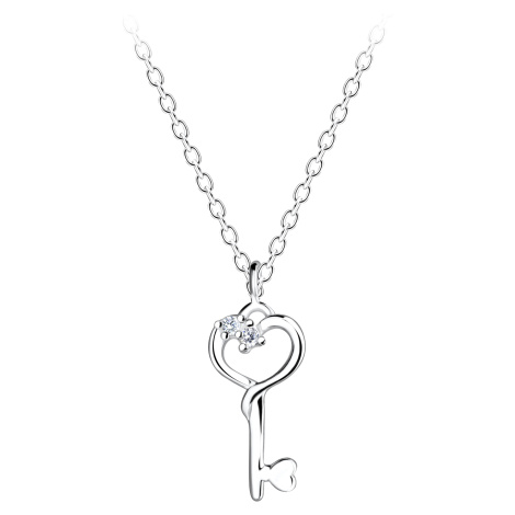 Klenoty Amber Stříbrný náhrdelník klíč od mého srdce