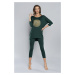 Dámské pyžamo Italian Fashion Mandala - tříčtvrteční Zelená