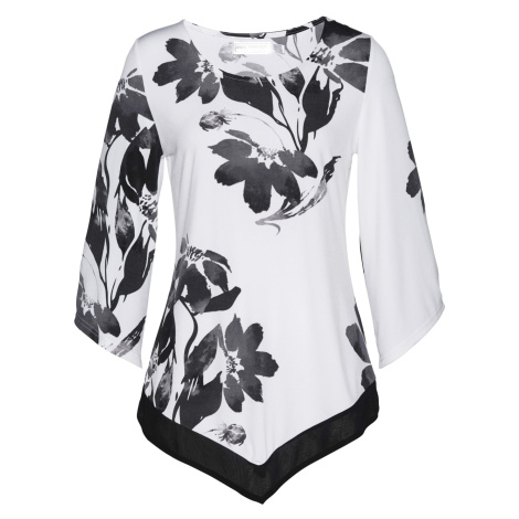 Tričková tunika s květovým vzorem Bonprix