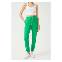 LOS OJOS Women's Green Leg Elastic Jogger Sweatpants