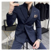 Pánský komplet dvouřadé sako + kalhoty oblek luxusní