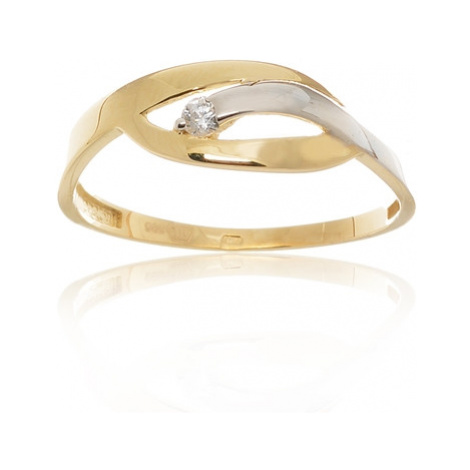 Dámský zlatý prsten se zirkonem PR0408F + DÁREK ZDARMA Ego Fashion