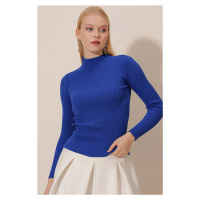 HAKKE High Neck Ribbed Knitwear SWEATER