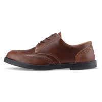 Vasky Brogue Low Dark Brown Black - Pánské elegantní kožené polobotky tmavě hnědé - jarní / podz