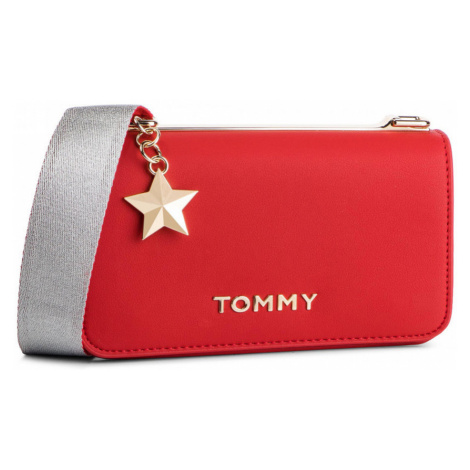 Tommy Hilfiger dámská červená malá kabelka se stříbrnými detaily