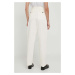 Kalhoty Tommy Hilfiger dámské, béžová barva, střih chinos, high waist, WW0WW40509
