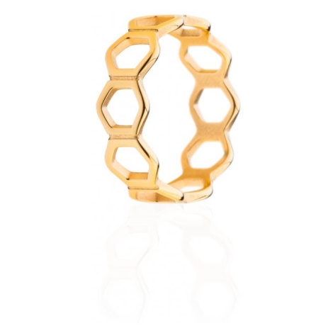 Prsten šestiúhelníkový zlatý Franco bene
