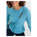 Bonprix BODYFLIRT tričko s řasením Barva: Modrá, Mezinárodní