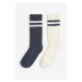 H & M - Pletené ponožky 2 páry - modrá