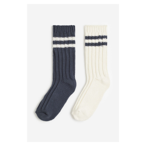 H & M - Pletené ponožky 2 páry - modrá H&M