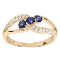Troli Elegantní pozlacený prsten se zirkony PO/SR08669B