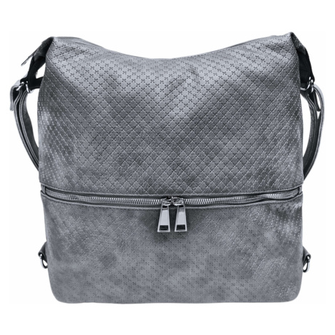 Velký středně šedý kabelko-batoh 2v1 s praktickou kapsou Lilly Tapple