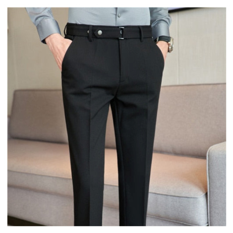 Kvalitní pánské kalhoty slim s opaskem formal wear JFC FASHION