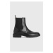 Kožené kotníkové boty AllSaints Melos Chelsea pánské, černá barva