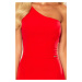 Červené společenské šaty s volánovou sukní