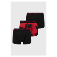 Boxerky HUGO 3-pack pánské, červená barva, 50480170