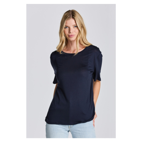 TRIČKO GANT REL DRAPED SS T-SHIRT EVENING BLUE