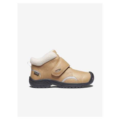 Béžové dětské kožené zimní boty Keen Kootenay III - unisex