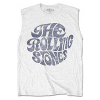 Rolling Stones tričko bez rukávů, Vintage 70s Logo White, pánské