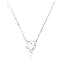 JVD Zamilovaný stříbrný náhrdelník Srdce SVLN0391X61BI45
