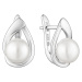 Gaura Pearls Stříbrné náušnice s bílou perlou Alescia, stříbro 925/1000 SK23368EL/W Bílá