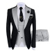 Černo-šedý oblek 3v1 smoking s asymetrickou vestou