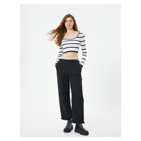 Koton Oversize Parachute Trousers Layer Detail Pocket Cotton