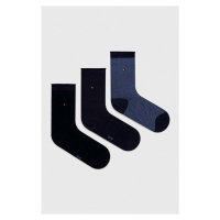 Ponožky Tommy Hilfiger 3-pack dámské, tmavomodrá barva