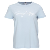 Tommy Hilfiger REG C-NK SIGNATURE Dámské triko, světle modrá, velikost