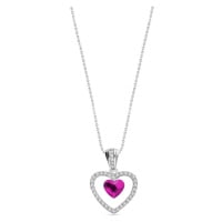 Náhrdelník růžový se Swarovski Elements Amour NCC28086F Fuchsia