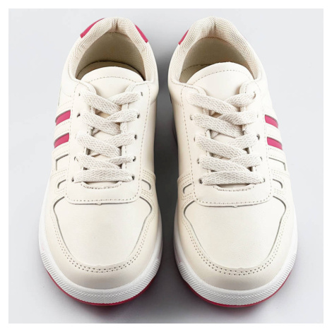 Ecru-růžové dámské sportovní boty (AD-587)