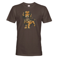 Pánské tričko pro milovníky psů s potiskem kresleného jezevčíka