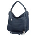 Trendy dámská koženková kabelka na rameno Ellera, tmavě modrá