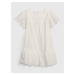 Bílé holčičí bavlněné šaty s madeirou GAP