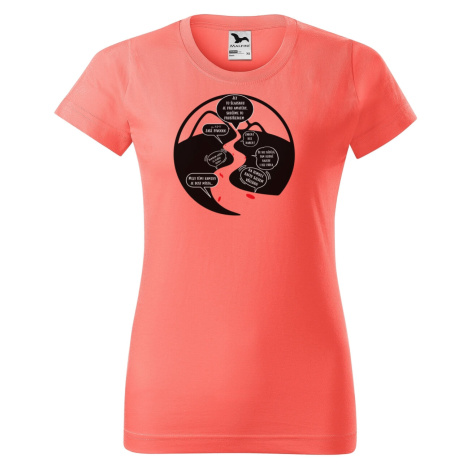 DOBRÝ TRIKO Vtipné dámské vodácké tričko NA ŘECE Barva: Korálová