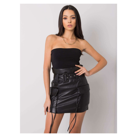 Black skirt made of eco leather by Carl