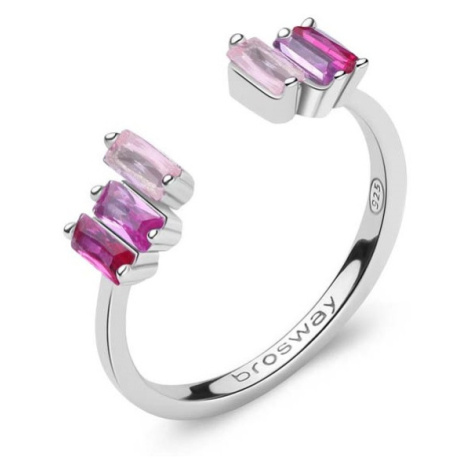 Brosway Blyštivý otevřený prsten Fancy Vibrant Pink FVP12 58 mm