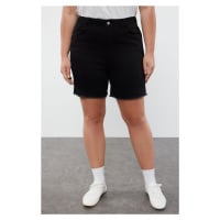 Trendyol Curve Black High Waist Skinny Denim Shorts & Bermuda