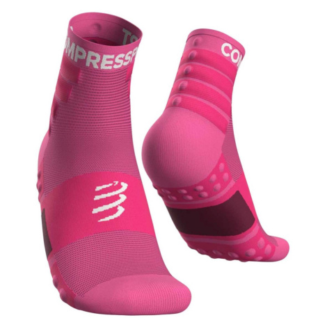 COMPRESSPORT Cyklistické ponožky klasické - TRAINING - růžová