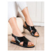 Komfortní  sandály černé dámské bez podpatku